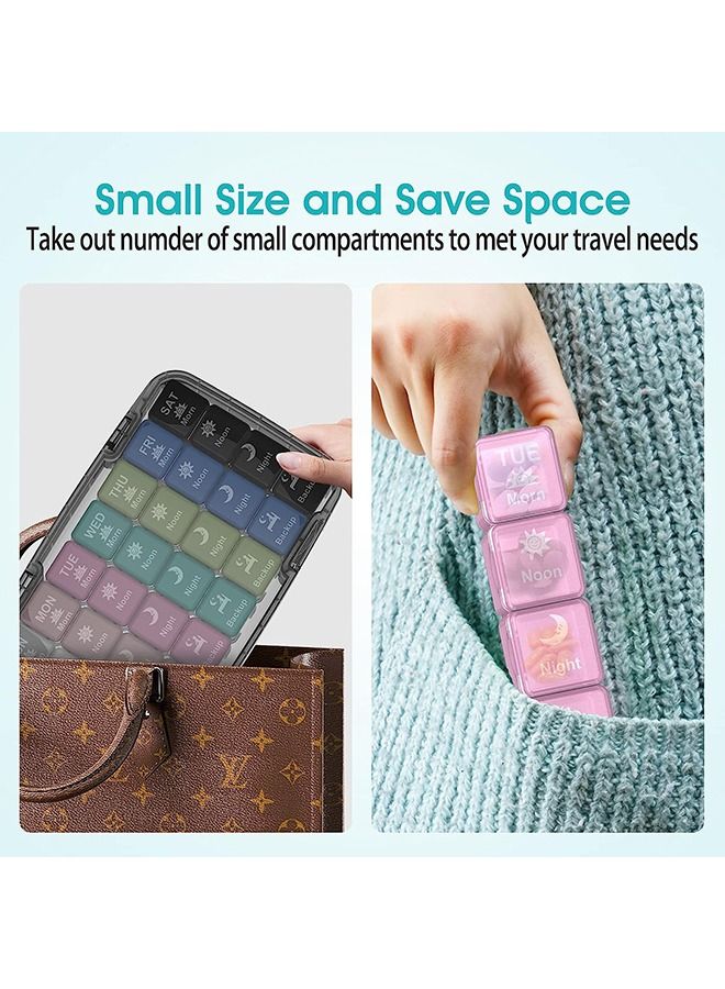 Arabest Weekly Pill Organizer 4 Times per Day, 28 Compartments Extra Large Medicine Box, Moisture-Proof and Waterproof 7 Days Travel Pill Case for Vitamin, Medicine, Fish Oil/Supplements, Black  - Image 3
