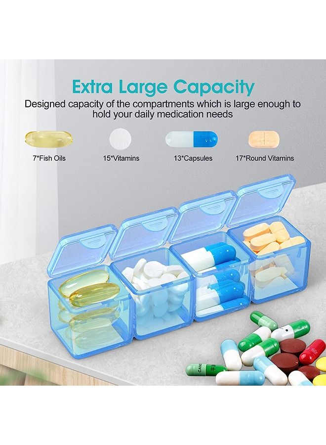 Arabest Weekly Pill Organizer 4 Times per Day, 28 Compartments Extra Large Medicine Box, Moisture-Proof and Waterproof 7 Days Travel Pill Case for Vitamin, Medicine, Fish Oil/Supplements, Black  - Image 4