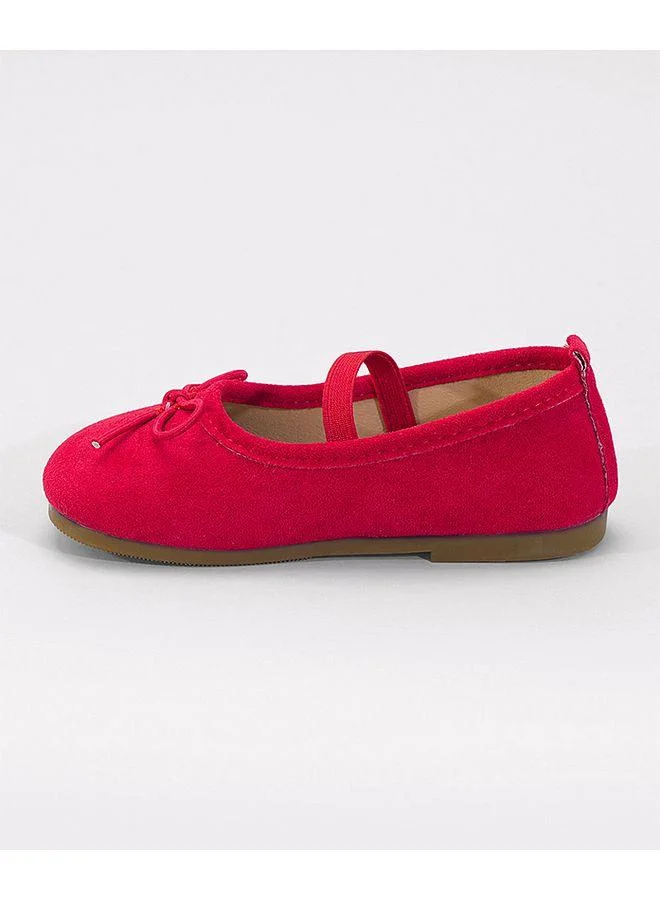 Mark & Mia Mark and Mia Bow Detail Elastic Strap Closure Party Wear Ballerina Shoes - Red