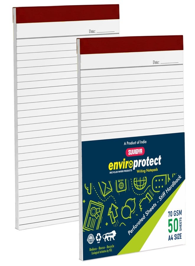 Suvigya A4 Size, Pack of 5 Pads, Writing Notepads, 70 Gsm Single Side Ruled Legal Pads, 50 Sheets per Pad, Ideal for Office Notes, Assignments & Drafting, 8.5x11 Inch, White - Image 1