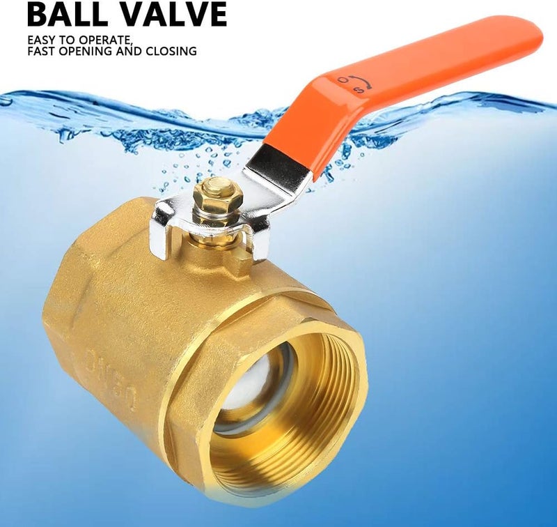 Walfront Brass Ball Valve 2-inch BSP DN50 Shut-off Valve with Lever Handle for Water, Oil, and Gas - Image 3