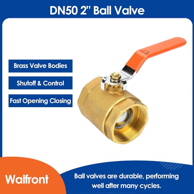 Walfront Brass Ball Valve 2-inch BSP DN50 Shut-off Valve with Lever Handle for Water, Oil, and Gas - Image 5