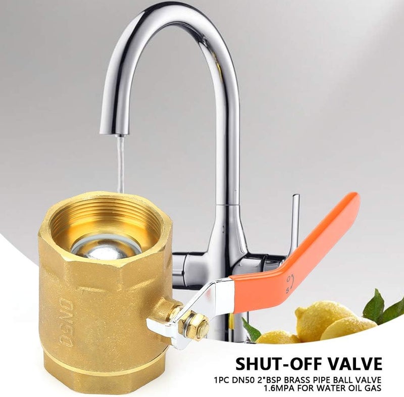 Walfront Brass Ball Valve 2-inch BSP DN50 Shut-off Valve with Lever Handle for Water, Oil, and Gas - Image 4