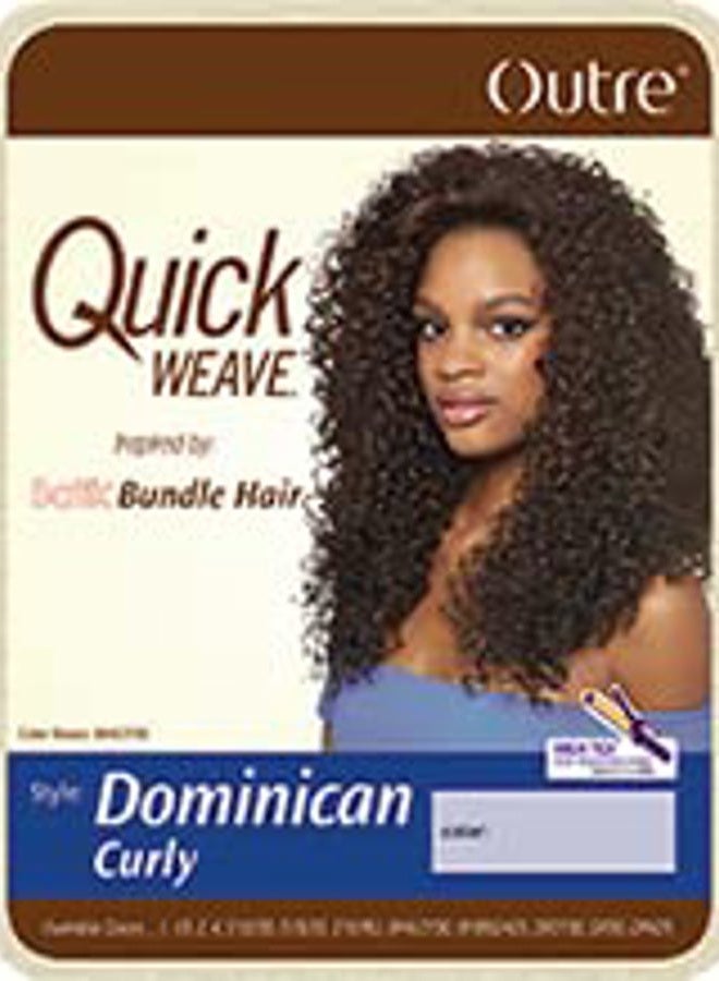 Outre DOMINICAN CURLY BUNDLE HAIR (2 Dark Brown) Batik Quick Weave Synthetic Half Wig - Image 5