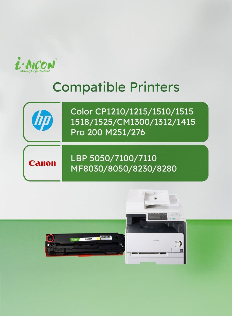 i-Aicon Compatible Laser Toner Yellow (HP CB542A | 125A / CE322A | 128A / CF212A | 131A / Canon 116/316/416/716/131/131/731) - Image 3
