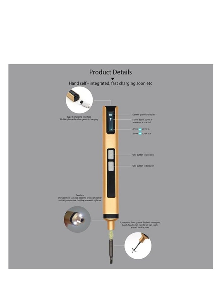 Cordless Electric Screwdriver Mini Home Screwdriver with Magnetic Tip Work Light USB Rechargeable for DIY - Image 4