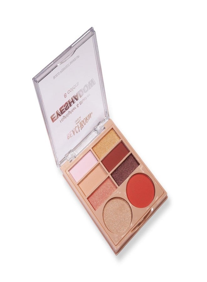 BEACHBORN INDIA Professional 8-Color Makeup Palette, Matte and Shimmer Eyeshadow, Highlighter, Blusher, All-in-One Beginner Friendly, Long Lasting, (BBI-02-08 SHADE NO.2, 12.6G) - Image 1
