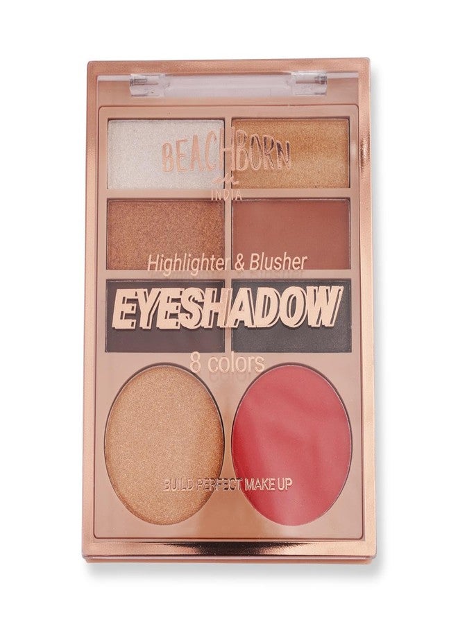 BEACHBORN INDIA Professional 8-Color Makeup Palette, Matte and Shimmer Eyeshadow, Highlighter, Blusher, All-in-One Beginner Friendly, Long Lasting, (BBI-02-08 SHADE NO.2, 12.6G) - Image 2