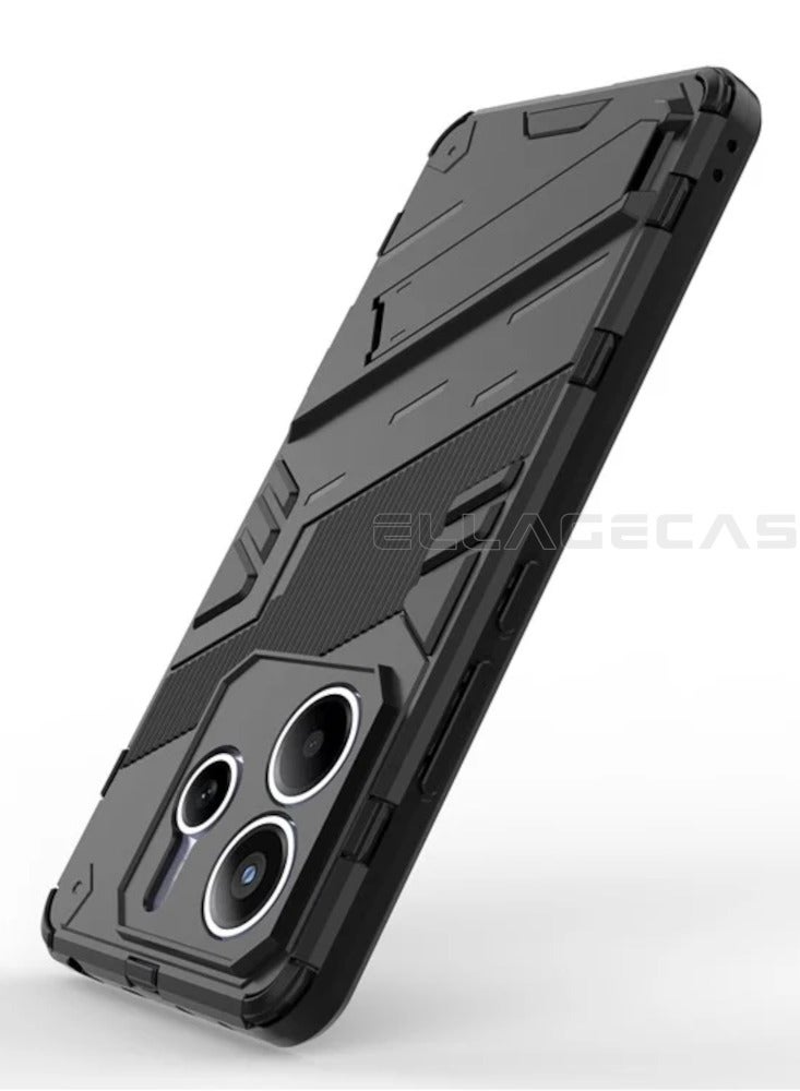 ELLAGECASE حافظة مضادة للصدمات لهاتف Xiaomi Redmi Note 14 5G، حماية معززة، قاعدة مغناطيسية مدمجة، حامل مريح، حماية قوية للكاميرا - Image 2