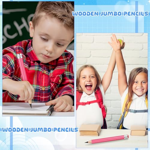 ywmigl 13 inch Wooden Jumbo Pencils for Prop Giant Big Novelty Wood Pencil with Eraser for Fun Decor, School Projects, Party Favors, and Unique Gifts (Pink) - Image 4