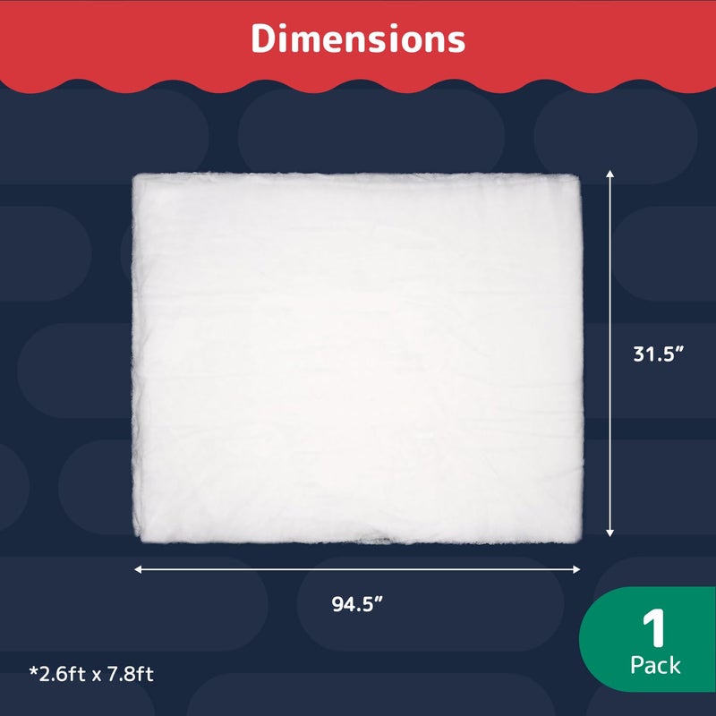 PREXTEX Artificial Snow Roll - 94"x31" Large Fake Snow Blanket for Christmas Decorations and Holiday Table Decor - White Winter Decor for Christmas Village - Xmas Party Cloud Backdrop Decoration - Image 3