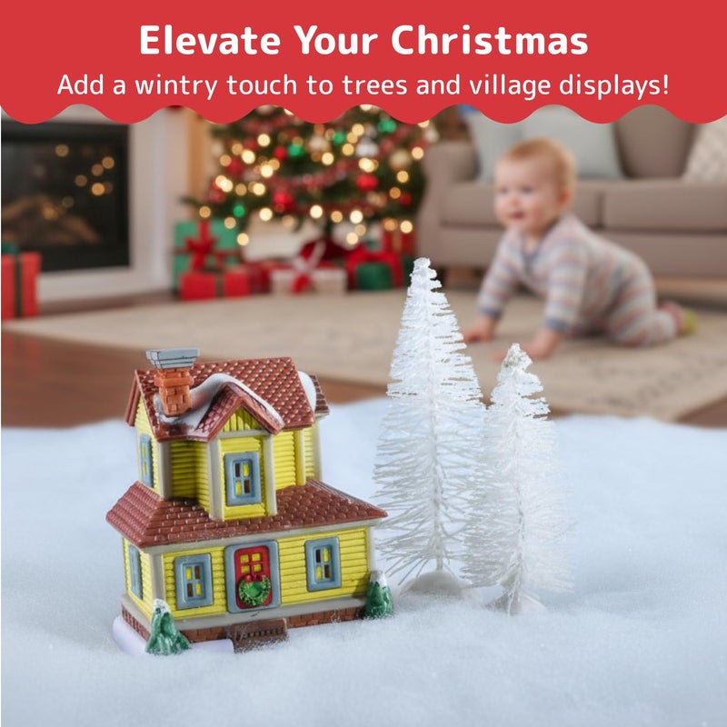 PREXTEX Artificial Snow Roll - 94"x31" Large Fake Snow Blanket for Christmas Decorations and Holiday Table Decor - White Winter Decor for Christmas Village - Xmas Party Cloud Backdrop Decoration - Image 5