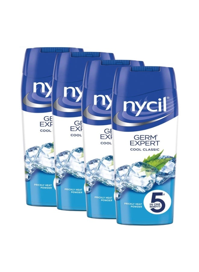 Nycil Germ Expert (Cool Classic) Cooling Talcum Powder 150g X 4Pcs - Image 1