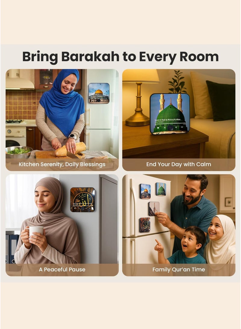 Sunshine Trade World Quran Magnet Speaker – Preloaded Full Quran , SD Card Audio Player with Islamic Recitations, Fridge Quran,  Portable Magnetic Design, USB-C Rechargeable, Touch Control | Ideal Ramadan & Eid Islamic Gift - Image 5