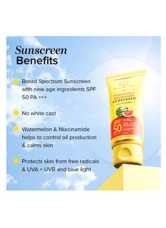 Khadi Khadi Natural Watermelon and Niacinamide Sunscreen Aqua Gel SPF 50 PA   Non oily formula   Lightweight  No white cast   100gm  - Image 2