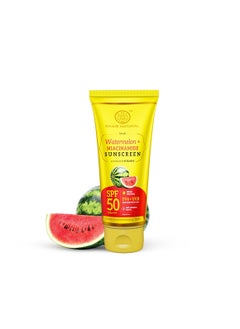 Khadi Khadi Natural Watermelon and Niacinamide Sunscreen Aqua Gel SPF 50 PA   Non oily formula   Lightweight  No white cast   100gm  - Image 1