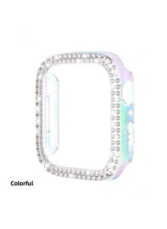 Suitable For Iwatch9/8/7/6/5 Generation Double Diamond Half Package Electroplated Hollow Apple Watch PC Protective Case-Color:Colorful-Exterior Dimension:40mm