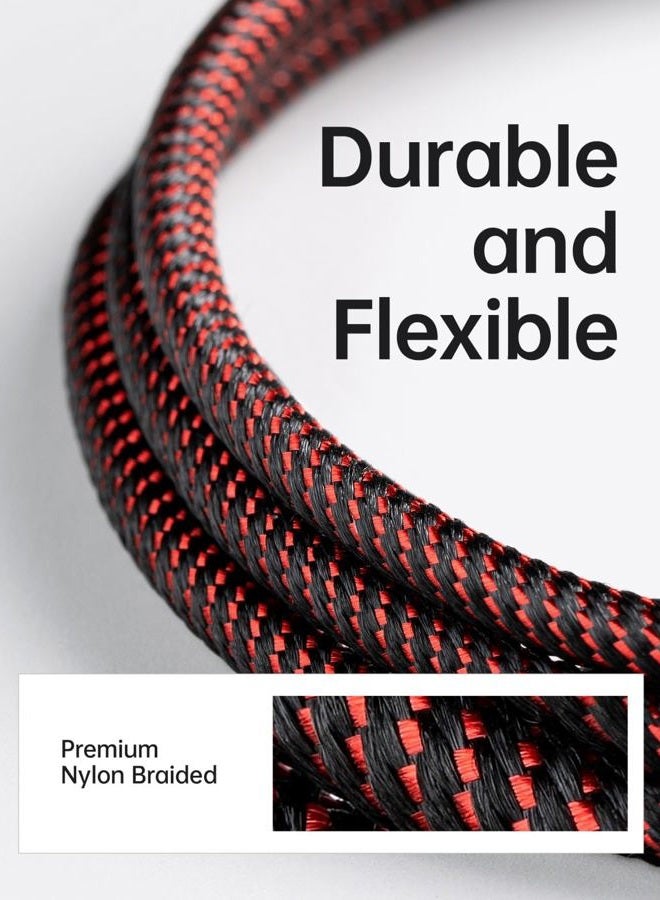 UYOUNG iPhone Charger Cable 3Pack 6FT, USB Lightning Cable Nylon Braided Heavy Duty Fast Charging Cord Compatible with iPhone 14/13/12/11/SE/X/XS Max/XR/8/7/6/6S/Pro/Plus/iPad/iPod/AirPods-Red - Image 4