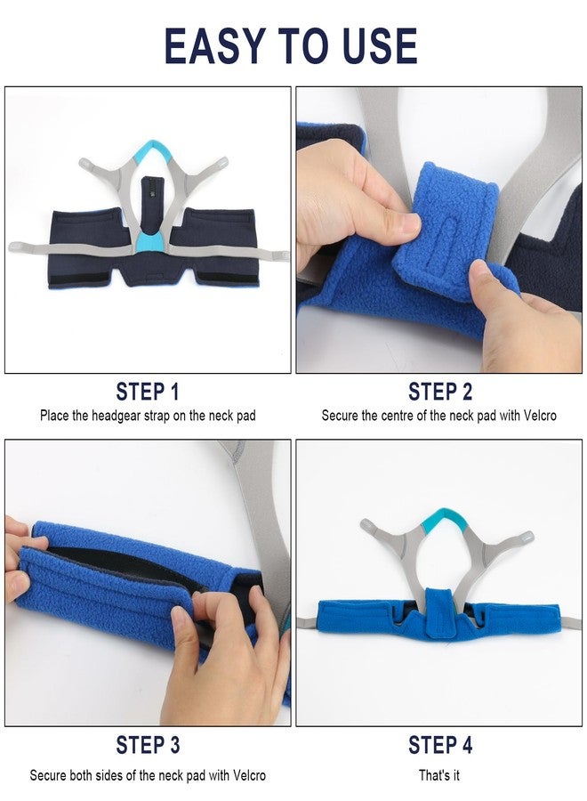 HWEIUA 2 Pack CPAP Neck Pad, Fleece CPAP Headgear Strap Covers Comfortable CPAP Neck Pad Cushion CPAP Mask Cushions, Universal and Washable CPAP Strap Cushions Reduces Straps Pressure and Red Marks - Image 2