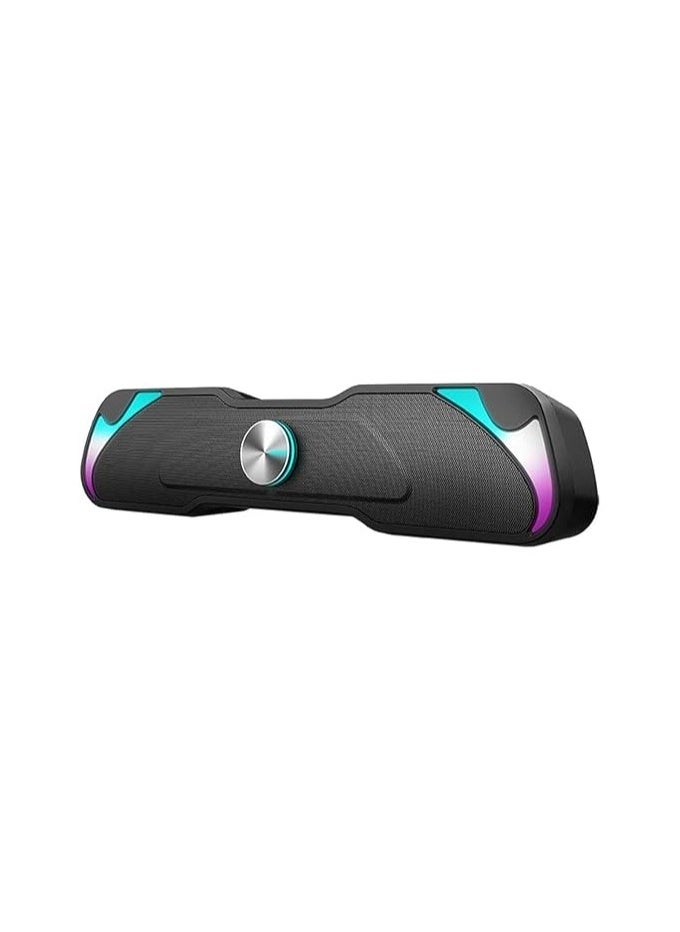 Generic SK-406 2.0 Wireless Gaming Soundbar – High-Performance Bluetooth Speaker with Deep Bass, Surround Sound, RGB Lights, AUX & USB Support, for PC, Laptop, TV & Console – Black  - Image 1