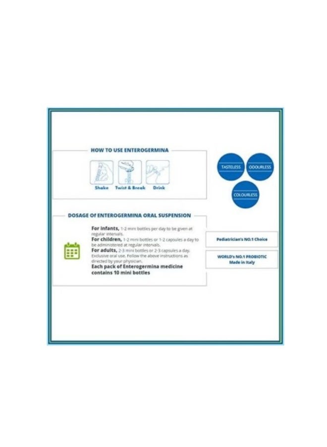 sanofi Enterogermina KIDS (10 VIALS) Bacillus Clausii Probiotic 2 Billion CFU/5mL for Kids (1) - Image 4