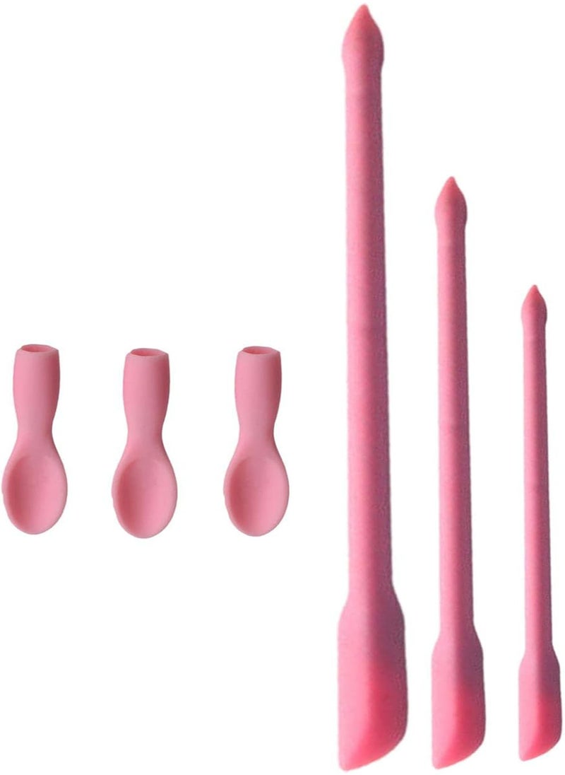 Mini Spatula | Reusable Double-Ended Tiny Silicone Spoon Spatula | Mini Spatula for Makeup, Reusable Thin Jar Scr, Beauty & Kitchen