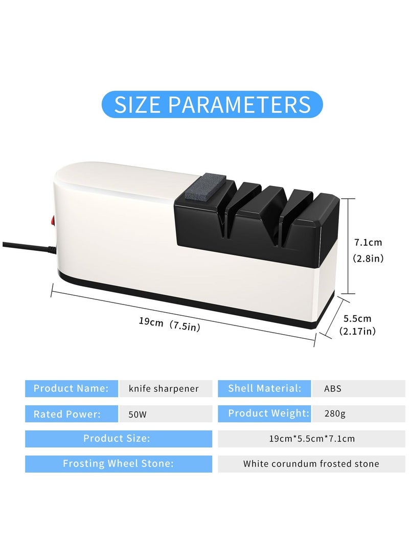 Electric Knife Sharpener, 5 in 1 Knife Sharpening System with Straight Blade, Professional Diamond Knife Sharpener for Rough Sharpening, Repair and Sharpening of Knives, Efficient Sharpening (TC1)
