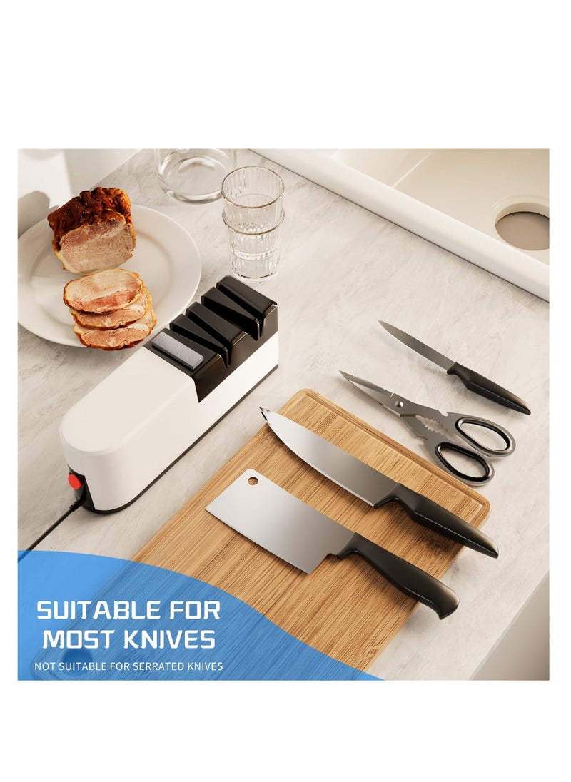 Electric Knife Sharpener, 5 in 1 Knife Sharpening System with Straight Blade, Professional Diamond Knife Sharpener for Rough Sharpening, Repair and Sharpening of Knives, Efficient Sharpening (TC1)