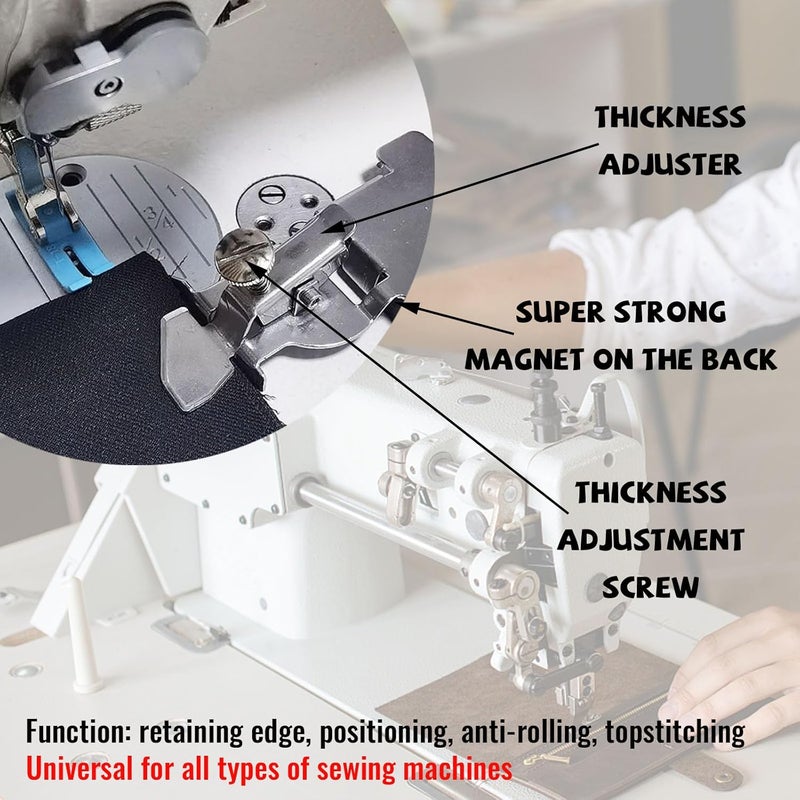 klarako 2-Packs Magnetic Seam Guide, Metal Magnetic Seam Guide for Sewing Machine, Universal Sewing Machine Accessories Attachments, Hemmer Guide for Industrial or Walking Foot Sewing Machine - Image 3