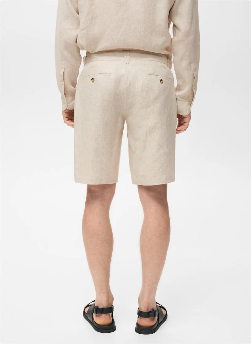 مانجو مان Slim-fit linen bermuda shorts