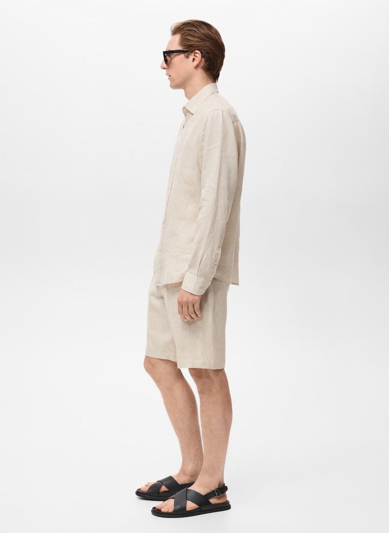 Mango Man Slim-fit linen bermuda shorts  - Image 3