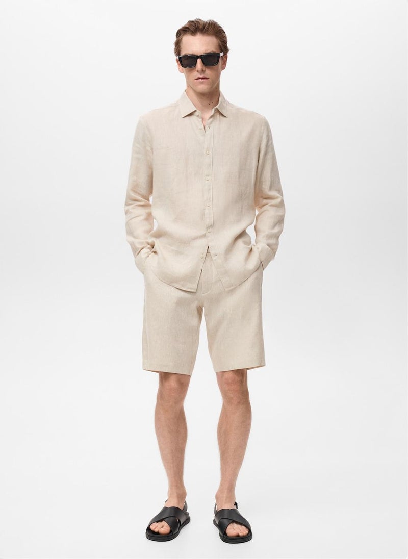 Mango Man Slim-fit linen bermuda shorts  - Image 4