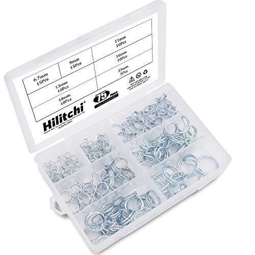 Hilitchi 75-Pcs Double Wire Fuel Line Silicone Hose Tube Spring Clips Clamp Assortment Kit - Image 4