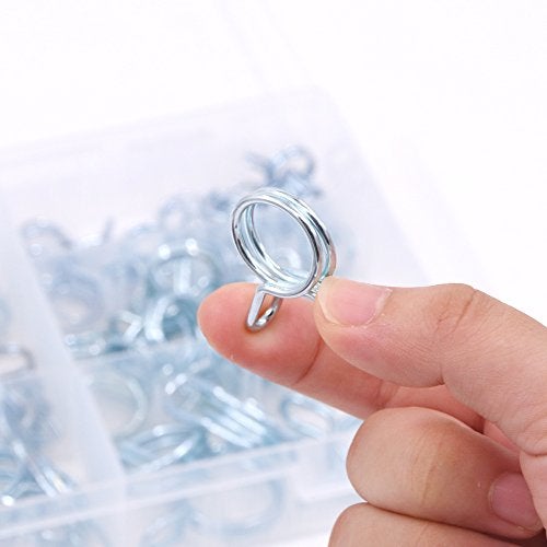 Hilitchi 75-Pcs Double Wire Fuel Line Silicone Hose Tube Spring Clips Clamp Assortment Kit - Image 5