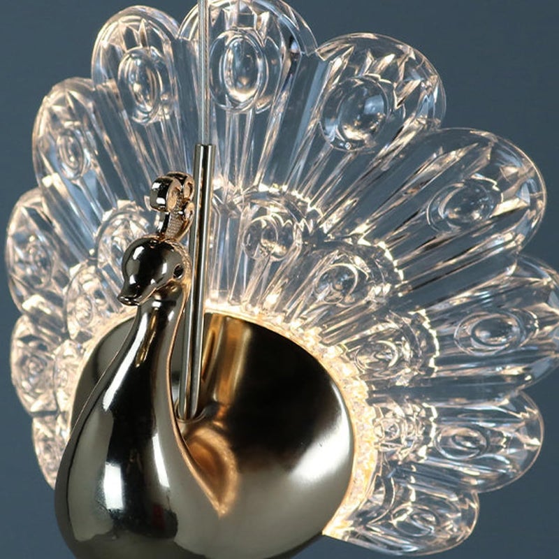BHAVYATA ENTERPRISE BHAVYATA Acrylic Wall Lamps Gold Peacock Design Wall Lighting Fixtures Indoor Light Luxury Wall Sconces for Bedside Living Room Wrought Iron Wall Lamp - Image 3