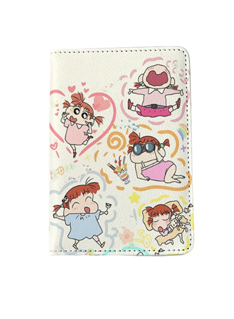 حامل جواز سفر مطبوع عليه صورة فتاة كرتونية، حامل بطاقات متعدد الوظائف، حافظة جواز السفر، حافظة تخزين بطاقات الهوية للأولاد والبنات، حامل بطاقات من الجلد الصناعي، حامل هوية للسفر، إكسسوارات السفر - Image 1