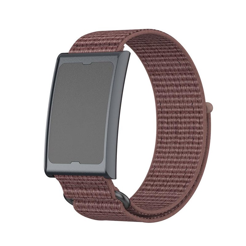 For Amazfit Helio Strap Metal Ring Two Sections Nylon Hook And Loop Fastener Watch Band(y Purple) - Image 1