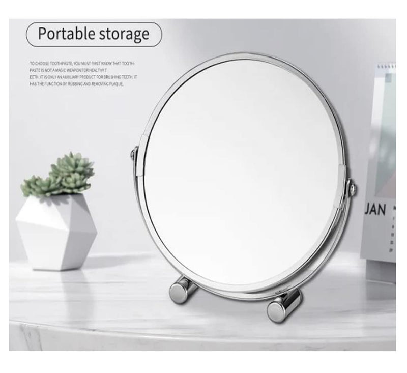 SIBY Makeup Mirror with Magnification | Double Sided Tabletop Vanity Mirror with 1X x 5X |360 Degree Cosmetic Desktop Mirror with Stand for Living Room - Image 5