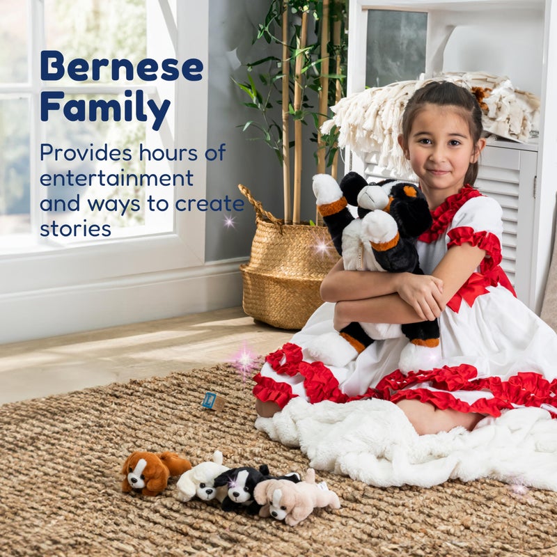 PixieCrush Dog Stuffed Animals - Bernese Mommy with 4 Puppies in Her Tummy - Huggable and Fluffy Dog Plushies for Imaginative Play - Plush Toys Suitable for Kids 3 Years Old and Above - 5" x 10" x 8" - Image 4