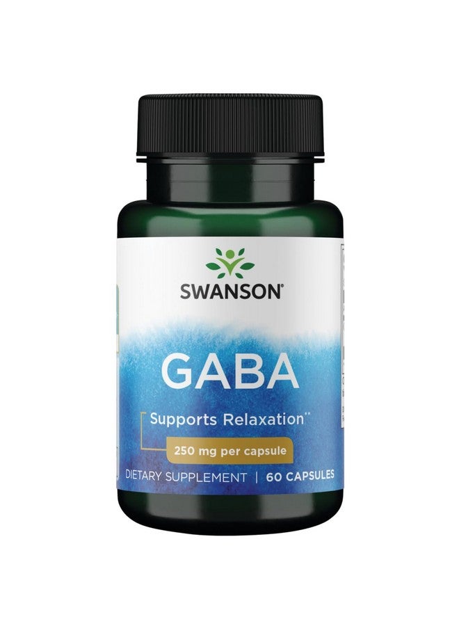 Swanson GABA Gamma Amino Acidbutyric Acid 250 Milligrams 60 Capsules - Image 1