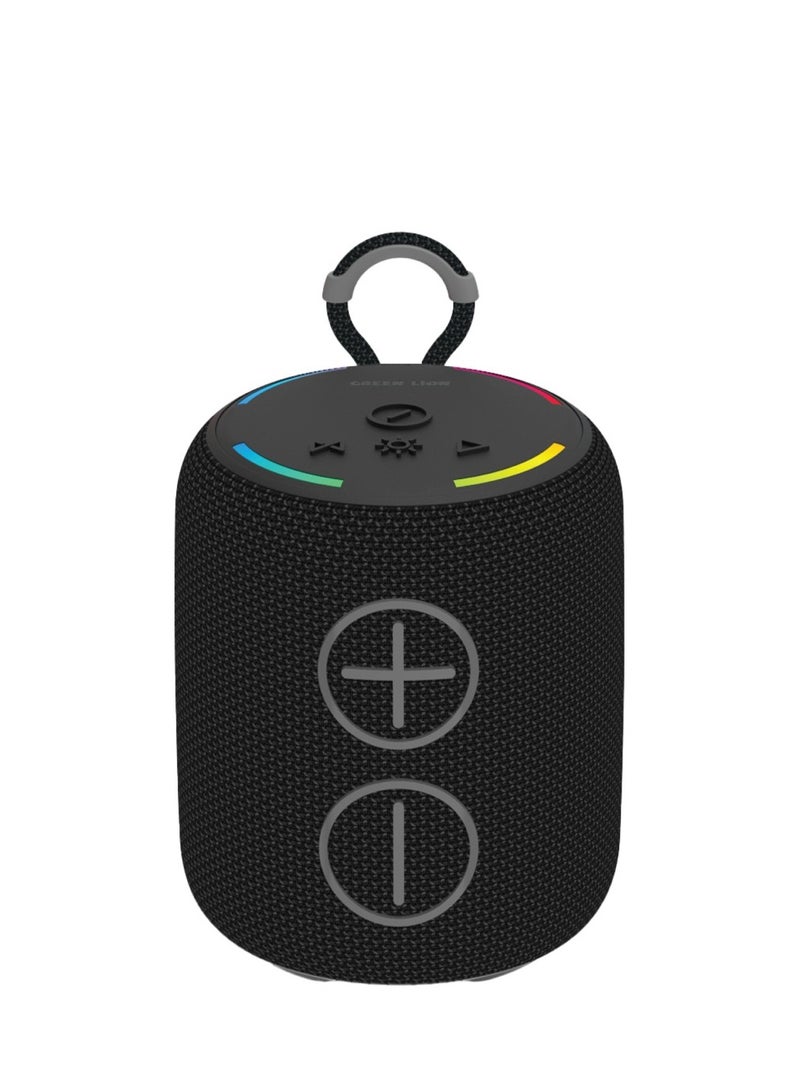 GREEN LION Porto Wireless Speaker / Output Power 8W / IPX6 Waterproof / Extra Bass / RGB Light / 1200mAh Battery Capacity - Black - Image 1