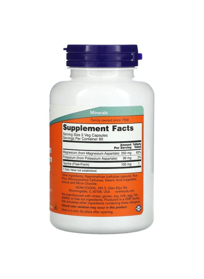 now Magnesium & Potassium Aspartate, 120 Veg Capsules  - Image 2