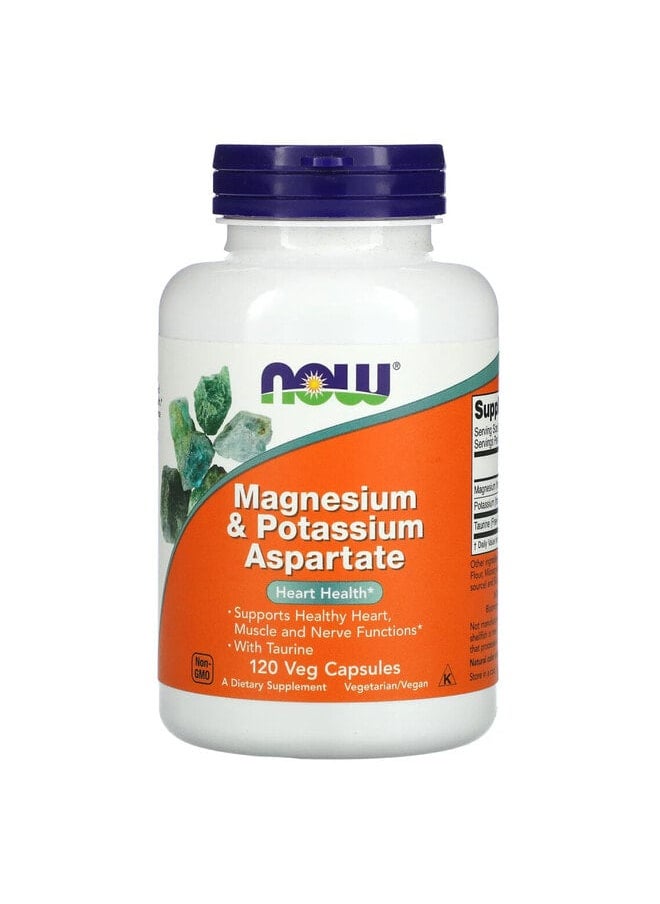 now Magnesium & Potassium Aspartate, 120 Veg Capsules  - Image 1