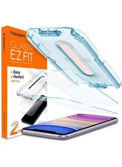 iPhone 11 / iPhone XR [6.1 inch] Tempered Glass Screen Protector (2 packs) Glas.tR EZ Fit Designed, Case Friendly, spigen