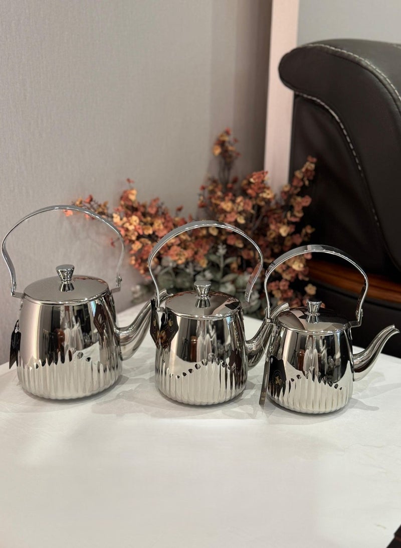 طقم براريد ستانلس ستيل 3 قطع فضي خالية من البيسفينول أ