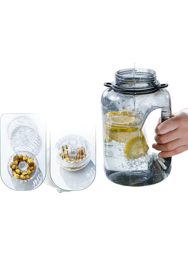 Tomimitsu Sports Fitness Water Bottle, Large Capacity Plastic Cup, Tritan Ton Cup, Graduated, With Straw, Outdoor, 2500Ml - Image 3