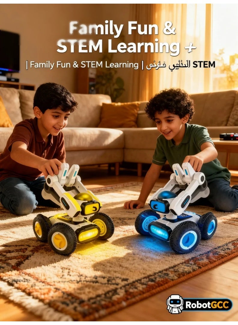 robotgcc Strong Hammerer R/C Battle Acrobatic Car – 4WD Remote Control Gesture Sensing Robot Car with Hammer Attack, 360° Spin, Self-Righting Flip & LED Lights | 25 km/h High-Speed Drift Toy - Image 2