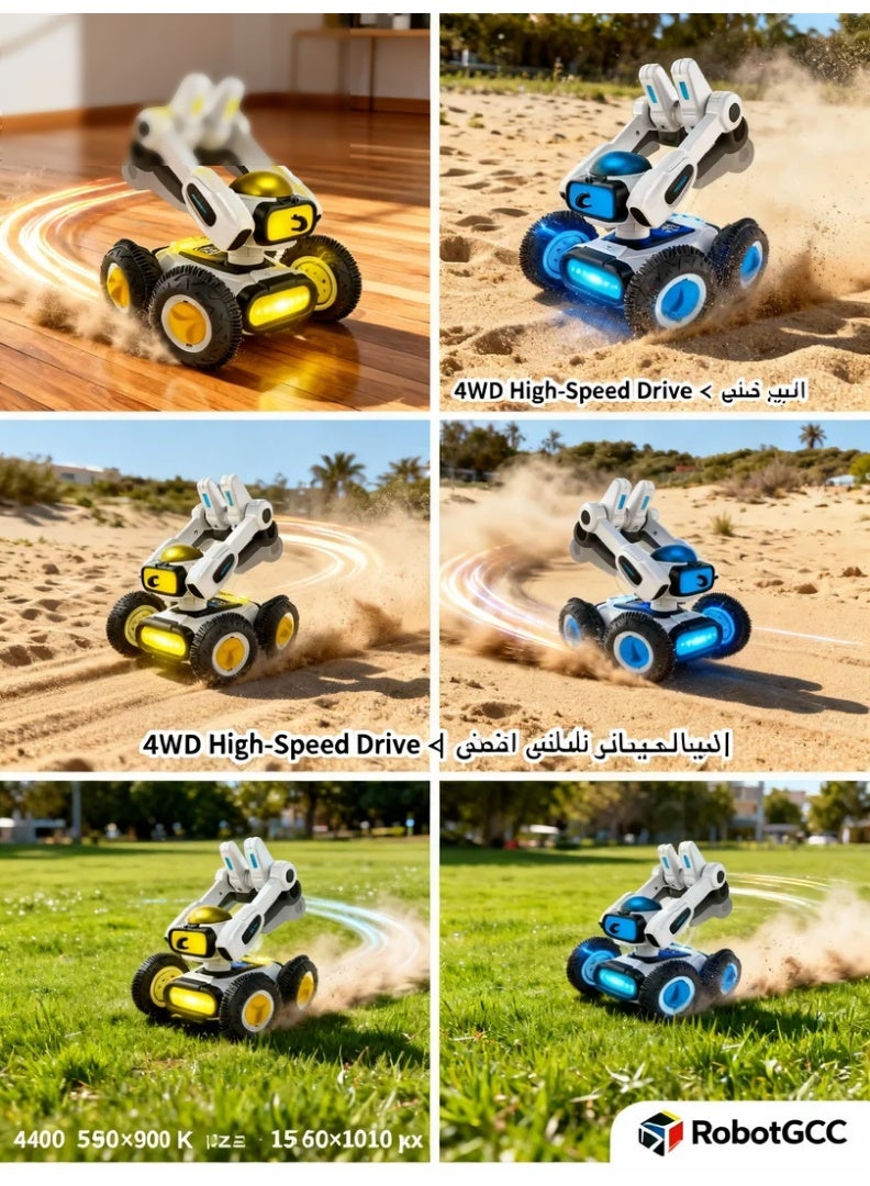 robotgcc Strong Hammerer R/C Battle Acrobatic Car – 4WD Remote Control Gesture Sensing Robot Car with Hammer Attack, 360° Spin, Self-Righting Flip & LED Lights | 25 km/h High-Speed Drift Toy - Image 4
