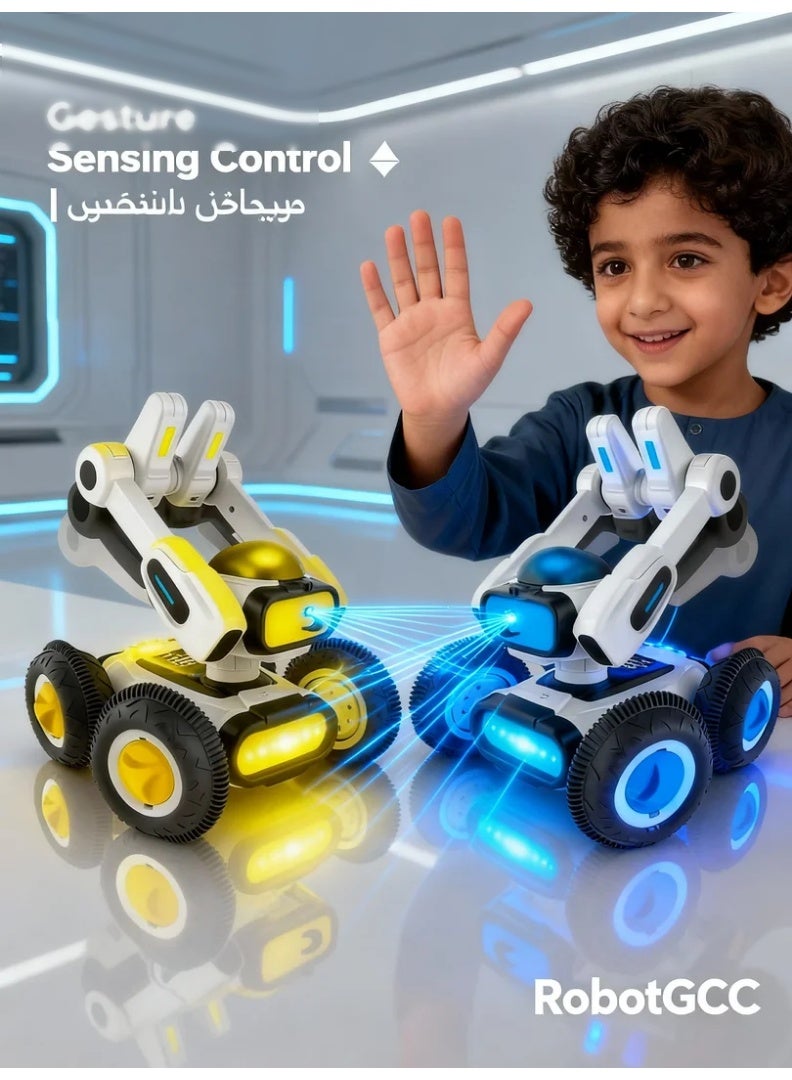 robotgcc Strong Hammerer R/C Battle Acrobatic Car – 4WD Remote Control Gesture Sensing Robot Car with Hammer Attack, 360° Spin, Self-Righting Flip & LED Lights | 25 km/h High-Speed Drift Toy - Image 1