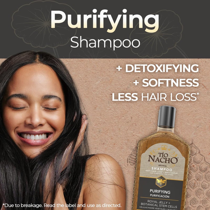 Tio Nacho Shampoo, Purifying with Royal Jelly, Infused with Botanical Stem Cells for Intense Hair and Scalp Purification + Detoxifying Balance, 14 Fluid Ounces - Image 2